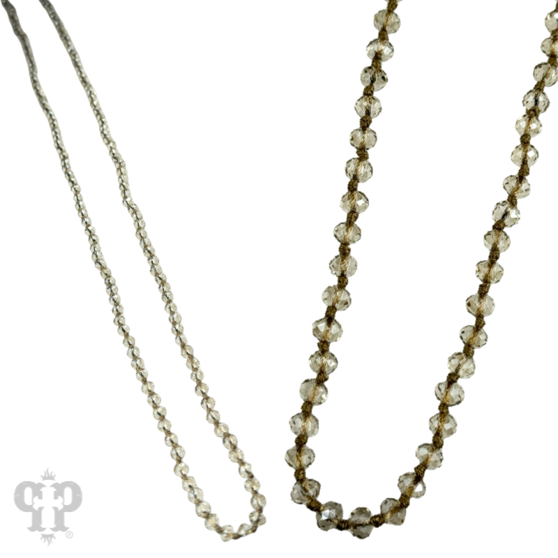 Pink Panache Small faceted bead knotted layering necklace