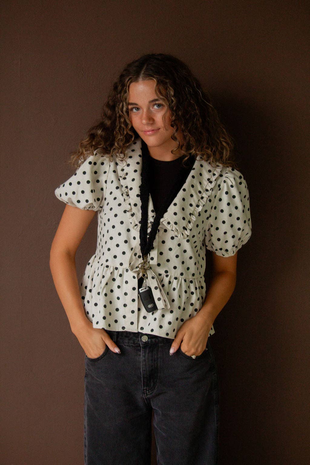 Andi Midnight Ruffle Lanyard