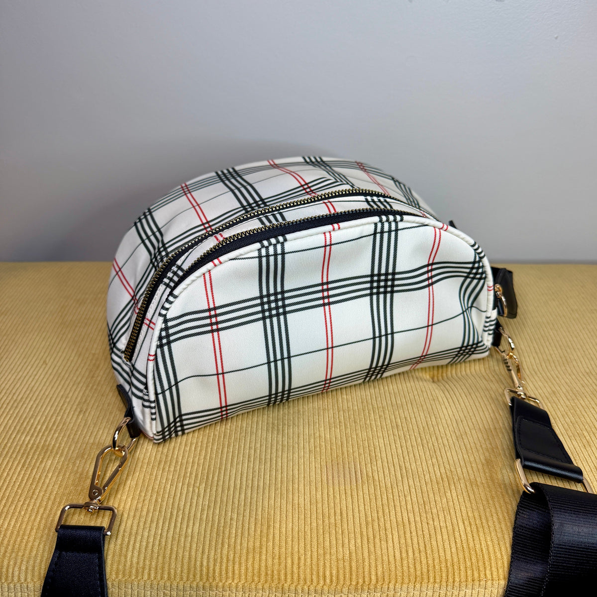 The Roni Nylon Crossbody - plaid