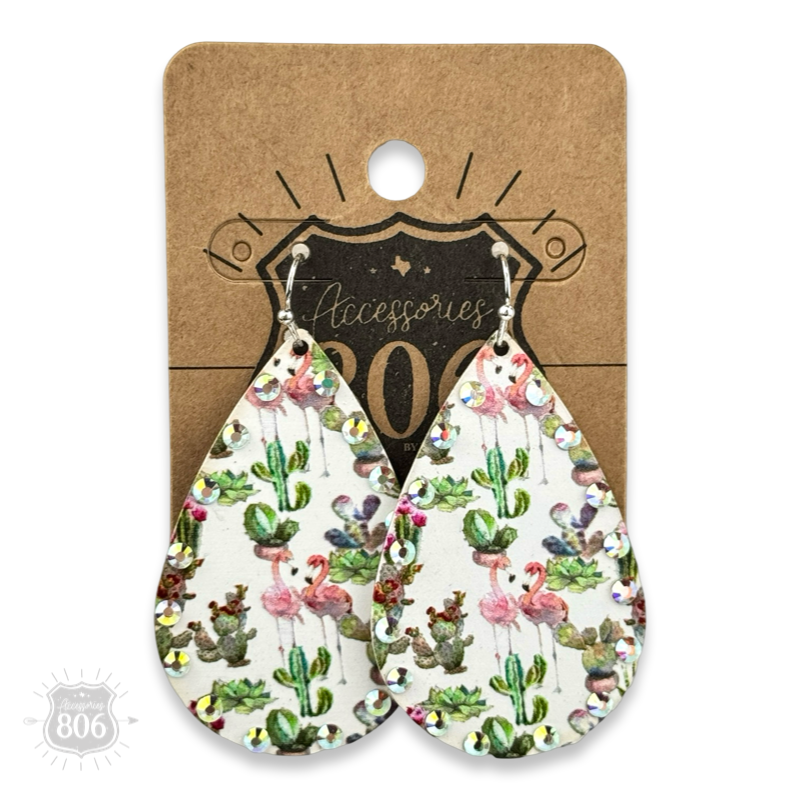 Accessories 806 Rhinestone rim metal teardrop earring