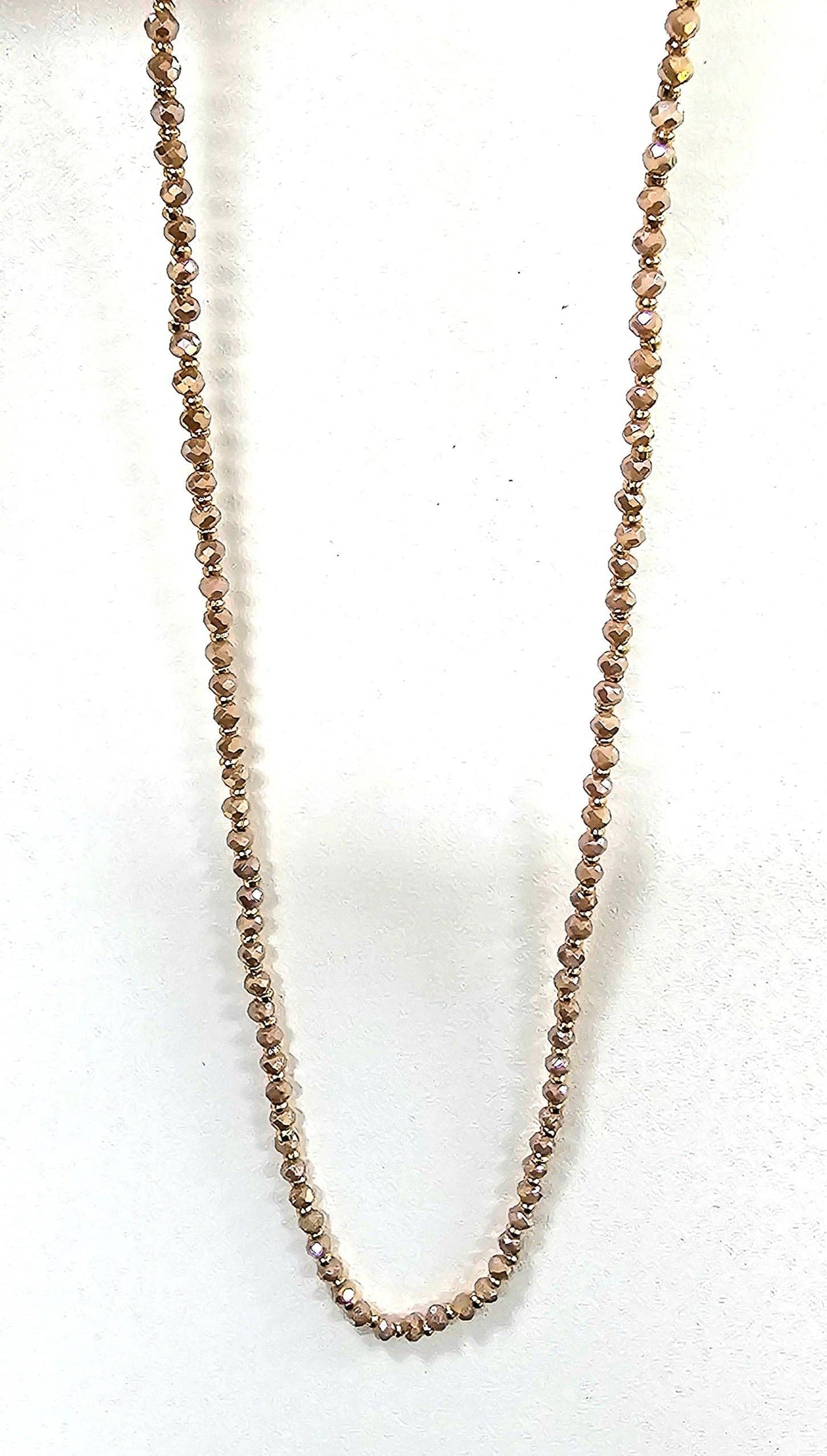Pink Panache Gold and taupe bead layering necklace