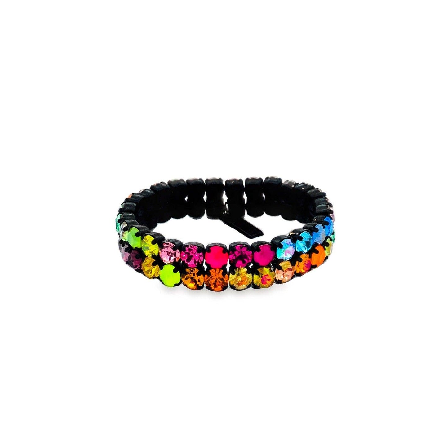 Tova Olivia 2 Strand Mini Stretch Bracelet in Smutt