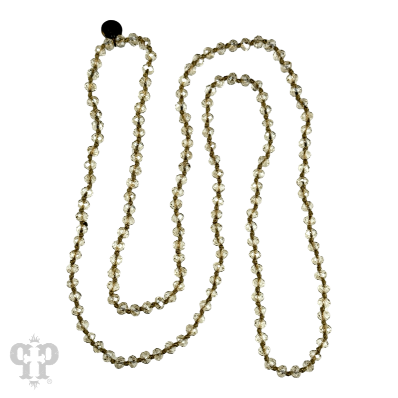 Pink Panache Small faceted bead knotted layering necklace