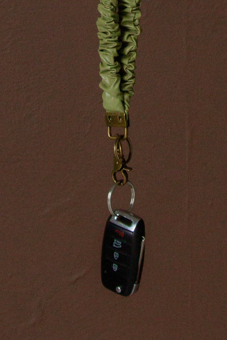 Andi Green Leather Keychain