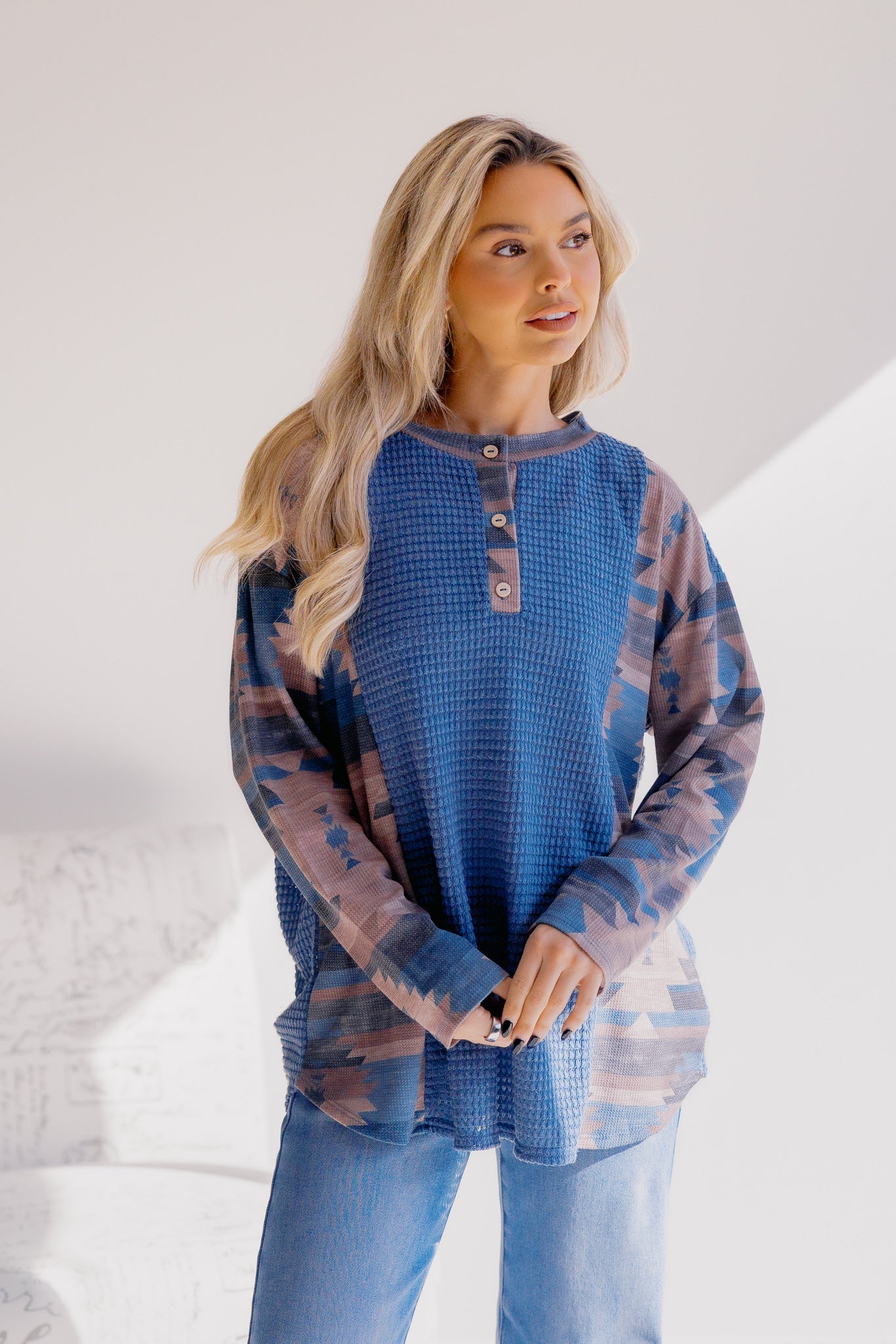Sew In Love Aztec Waves Long Sleeve