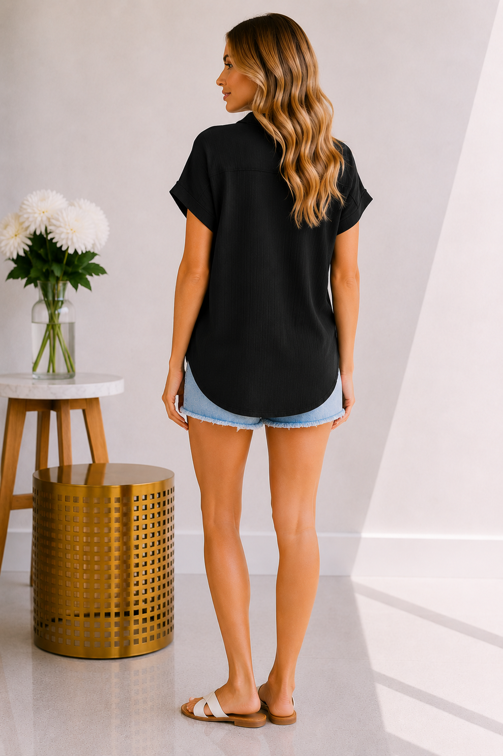Heimish City Chic Button Top