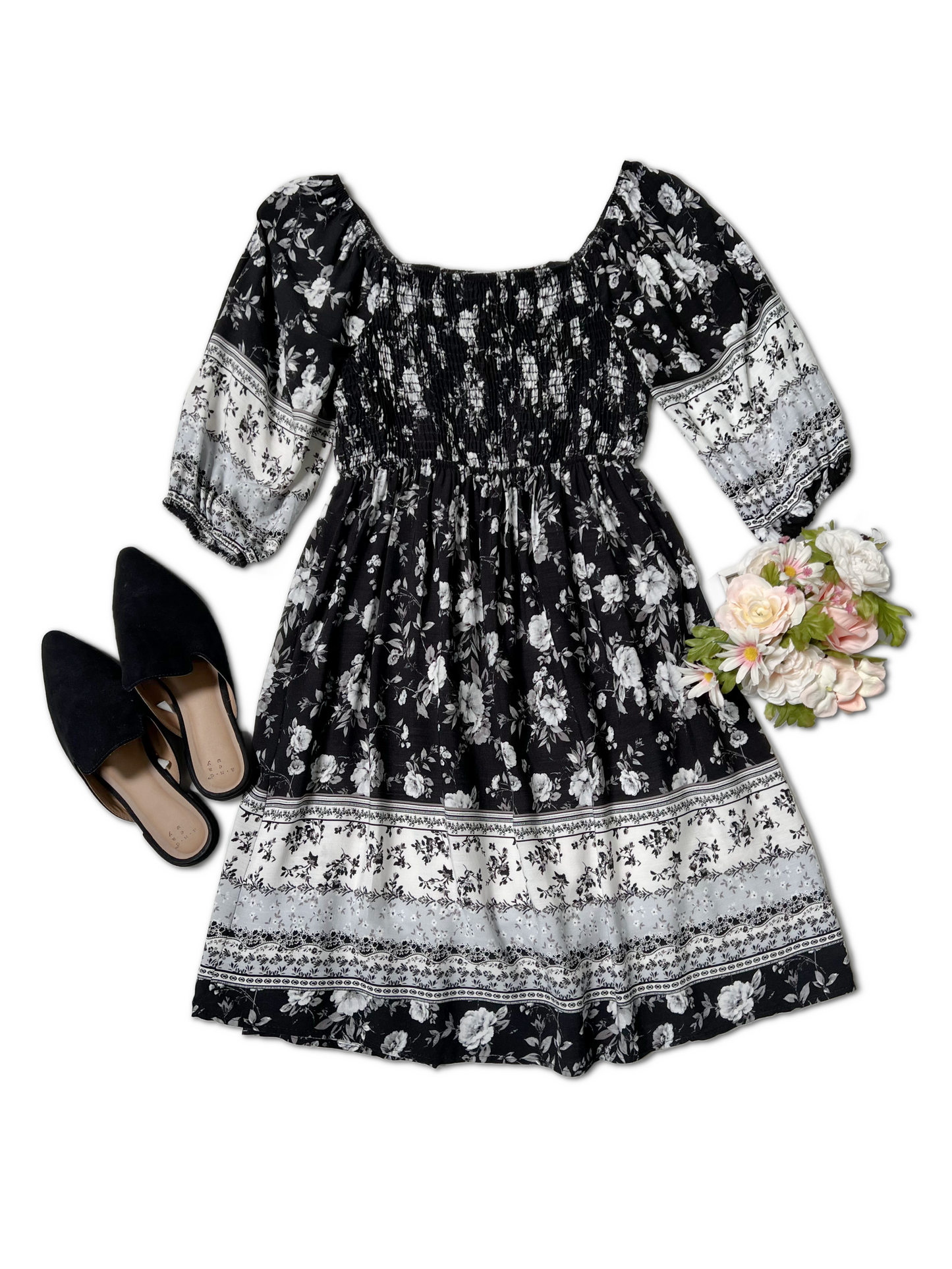 White Birch Floral Cascade - Dress