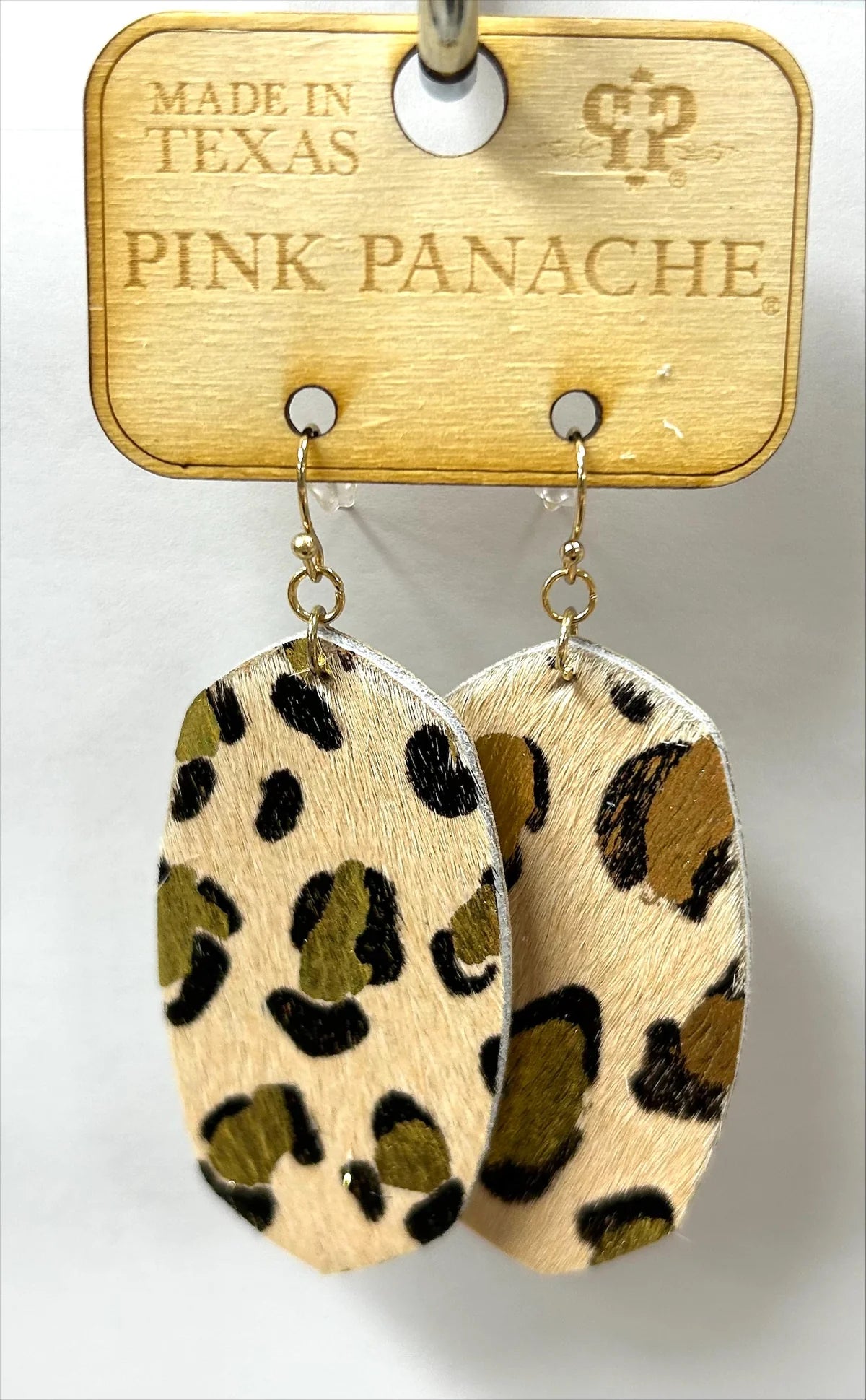 Pink Panache Leopard Leather Earring 1CNC X411