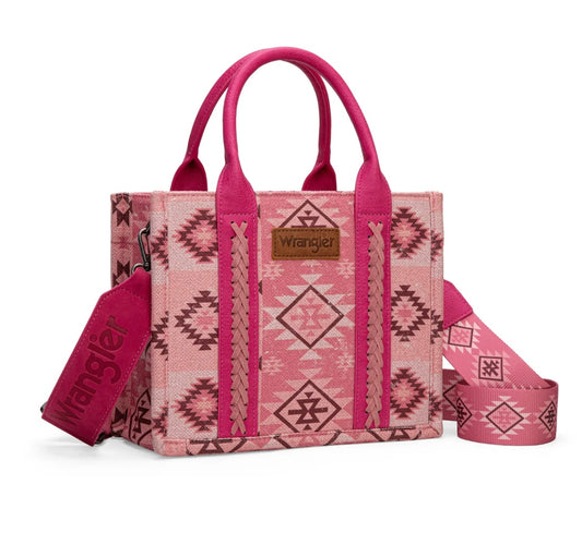 Wrangler Aztec Pattern Dual Sided Print-Tote/Crossbody-Pink