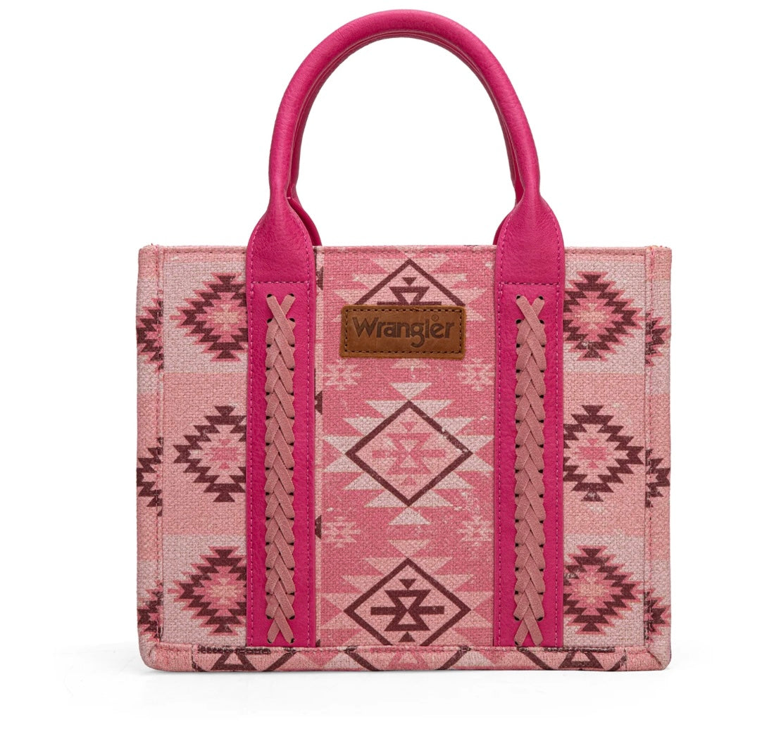 Wrangler Aztec Pattern Dual Sided Print-Tote/Crossbody-Pink