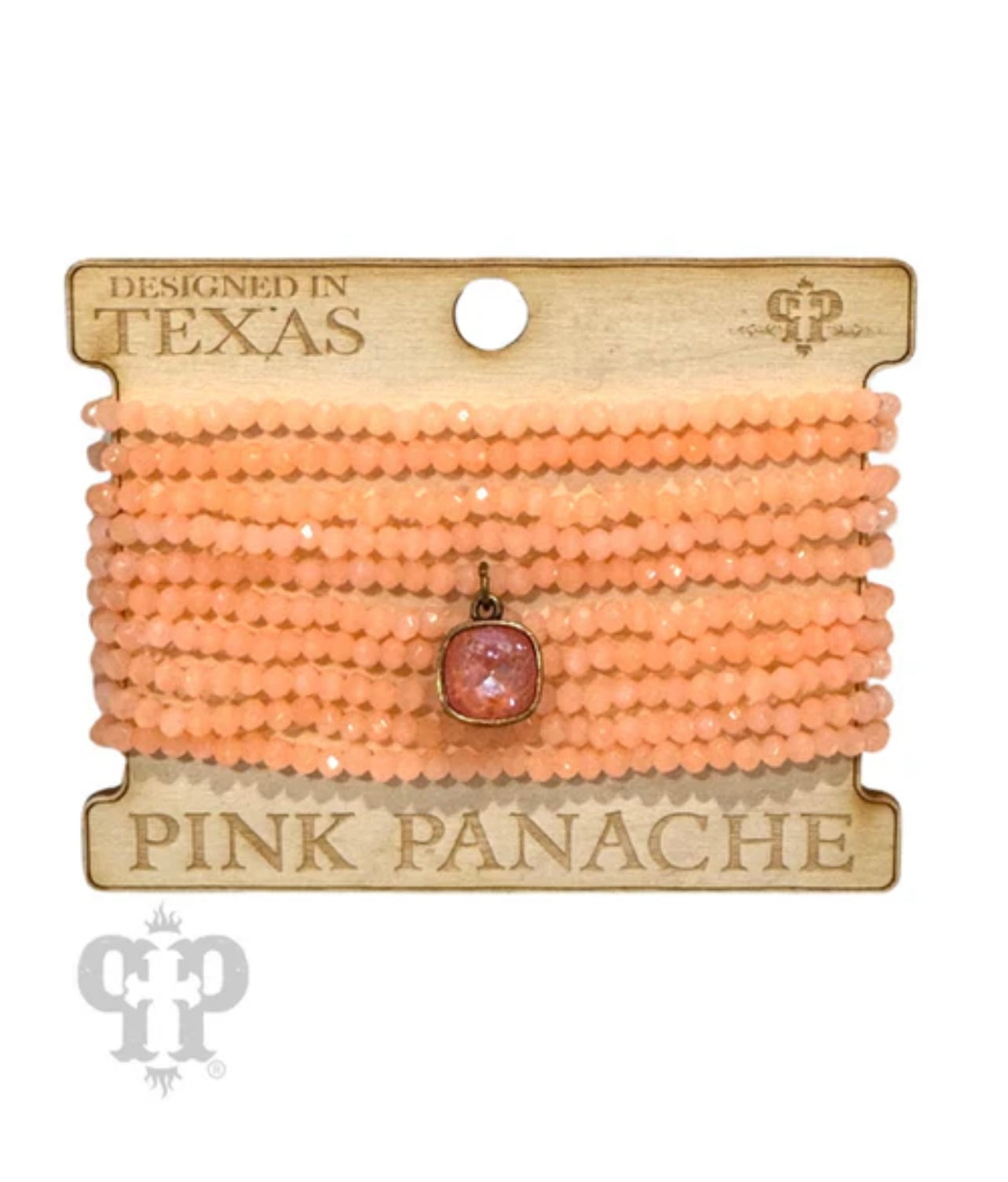 Pink Panache Orange bead bracelet set Austrian crystal