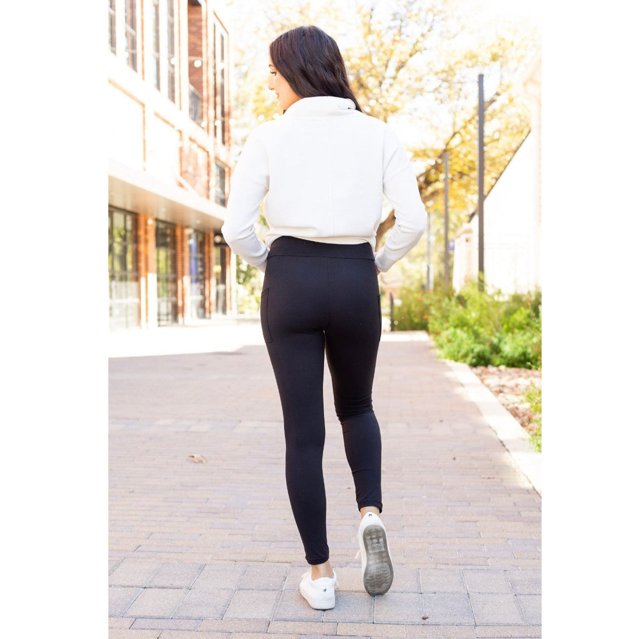 Julia Rose Black Full Length Leggings with Pockets