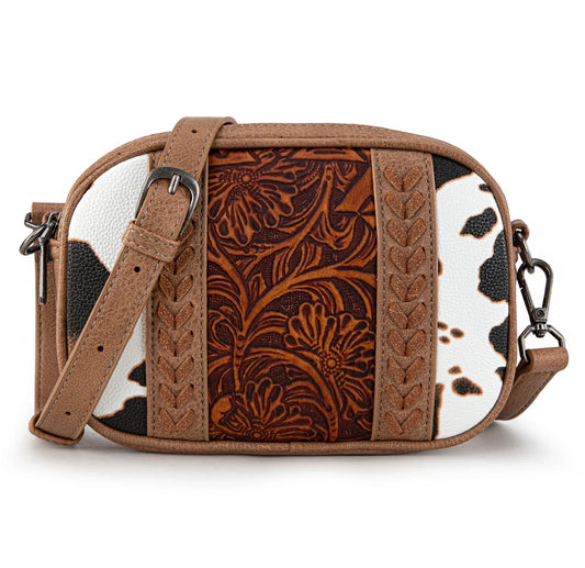 Montana West Tooled Collection Crossbody - Brown