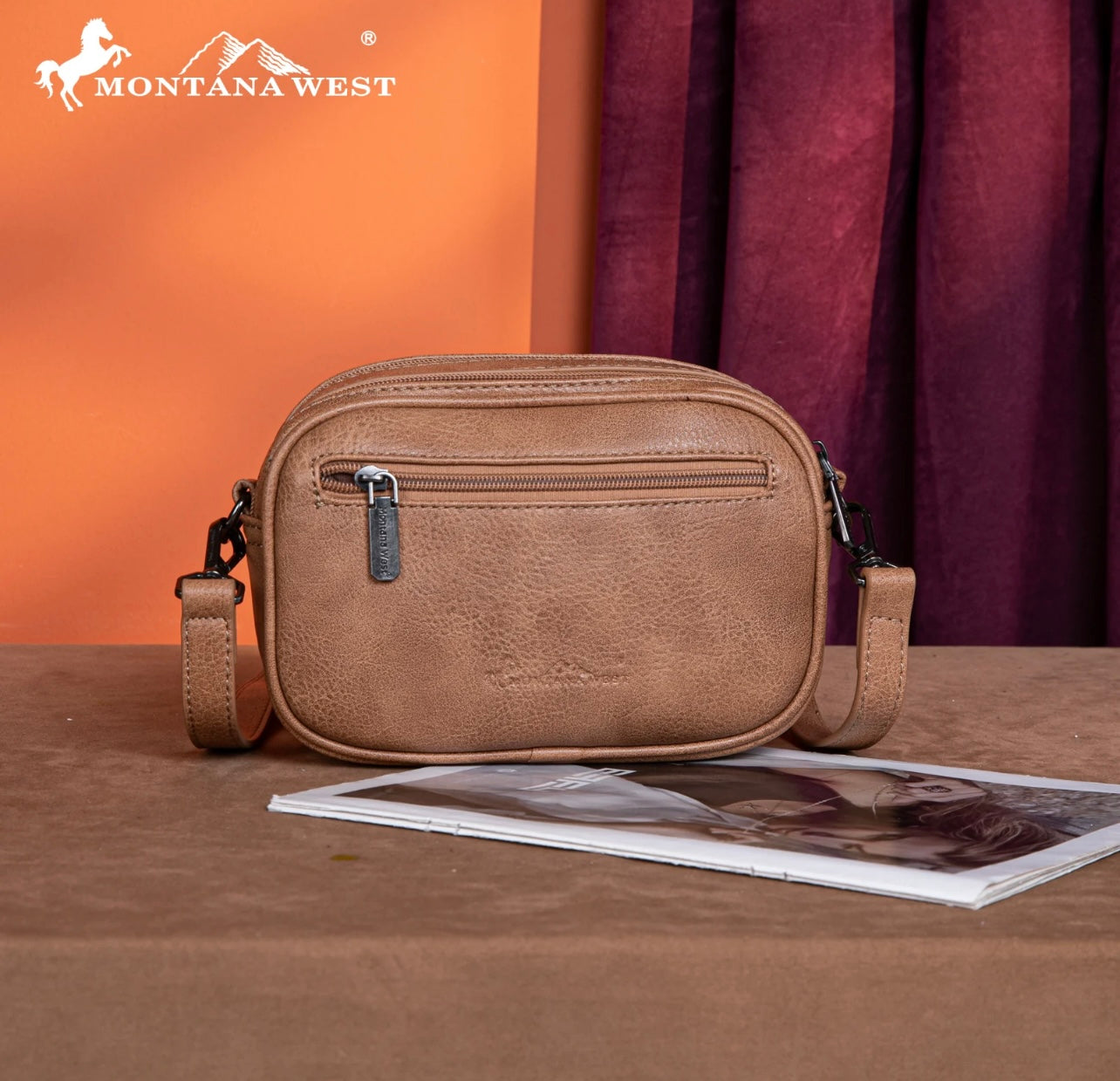 Montana West Tooled Collection Crossbody - Brown
