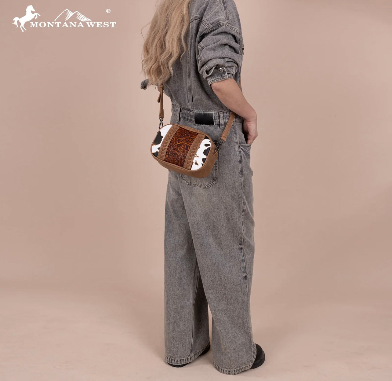Montana West Tooled Collection Crossbody - Brown