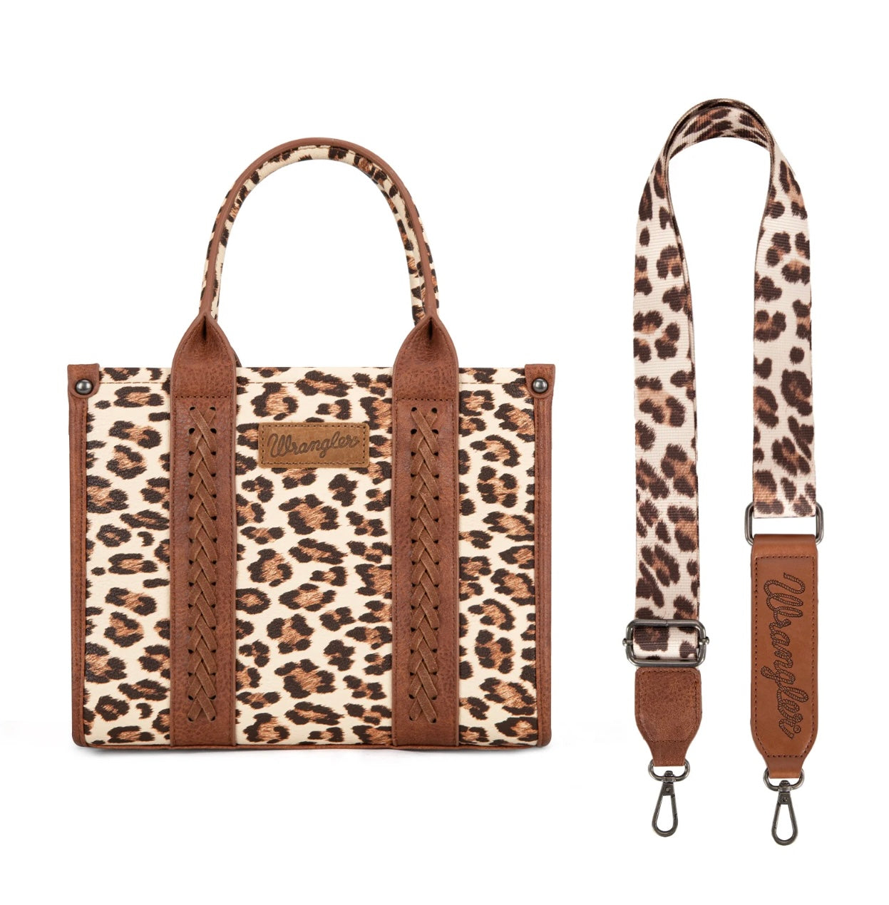 Wrangler Leopard Print Concealed Brown Tote