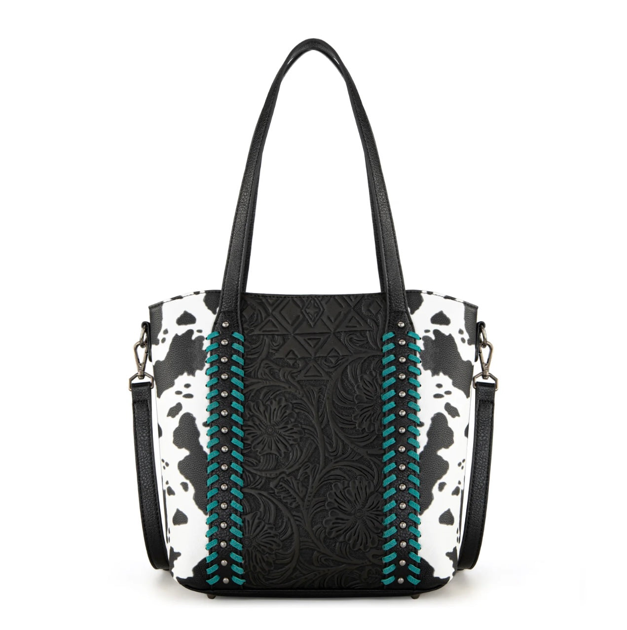 Montana West Tooled Collection Concealed Carry Tote/Crossbody - Black