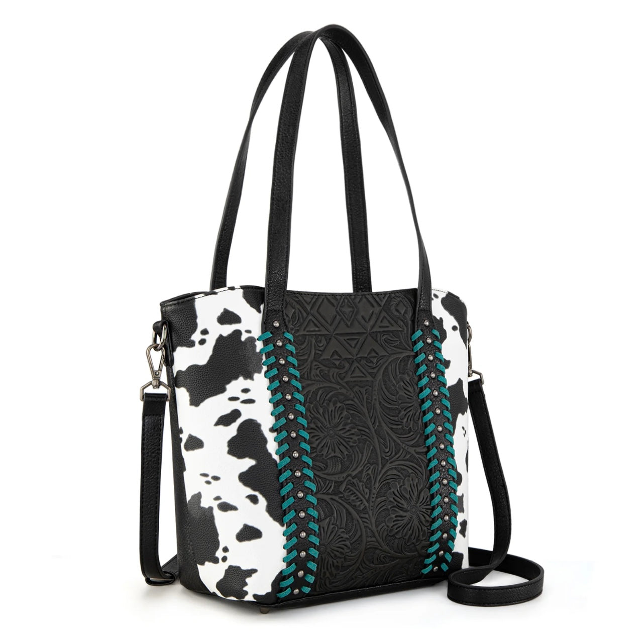 Montana West Tooled Collection Concealed Carry Tote/Crossbody - Black