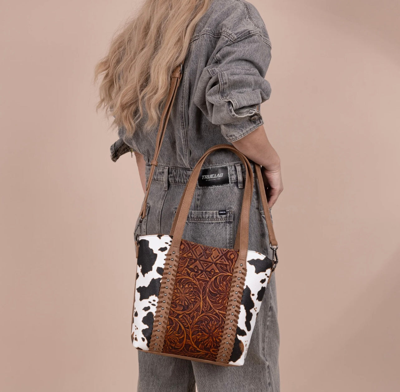 Montana West Tooled Collection Concealed Carry Tote/Crossbody - Brown