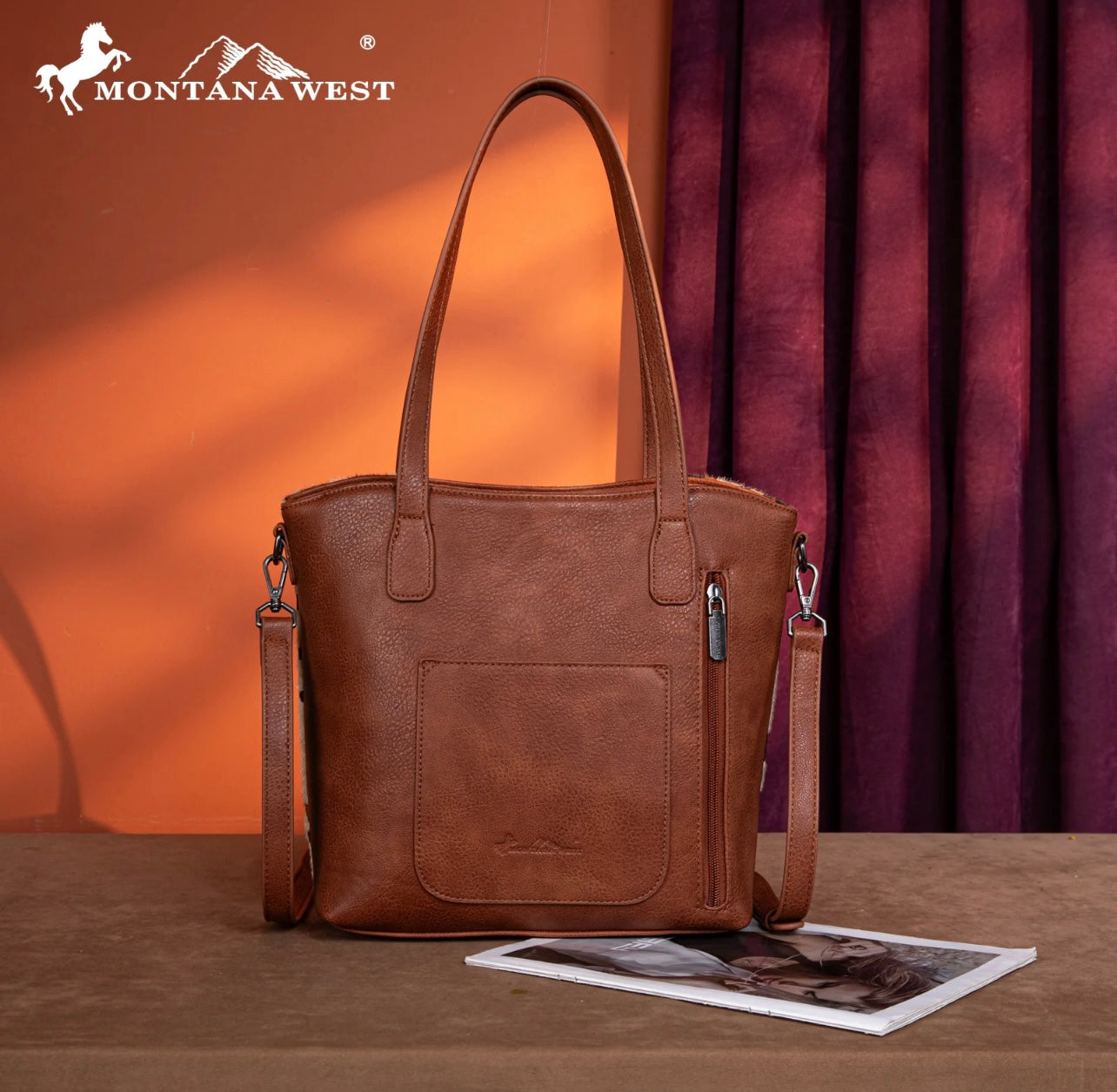Montana West Tooled Collection Concealed Carry Tote/Crossbody - Leopard