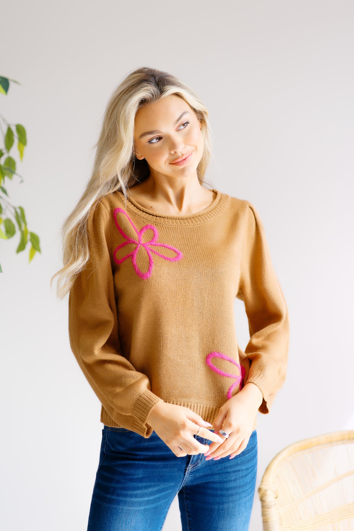 White Birch Falling for Florals Top