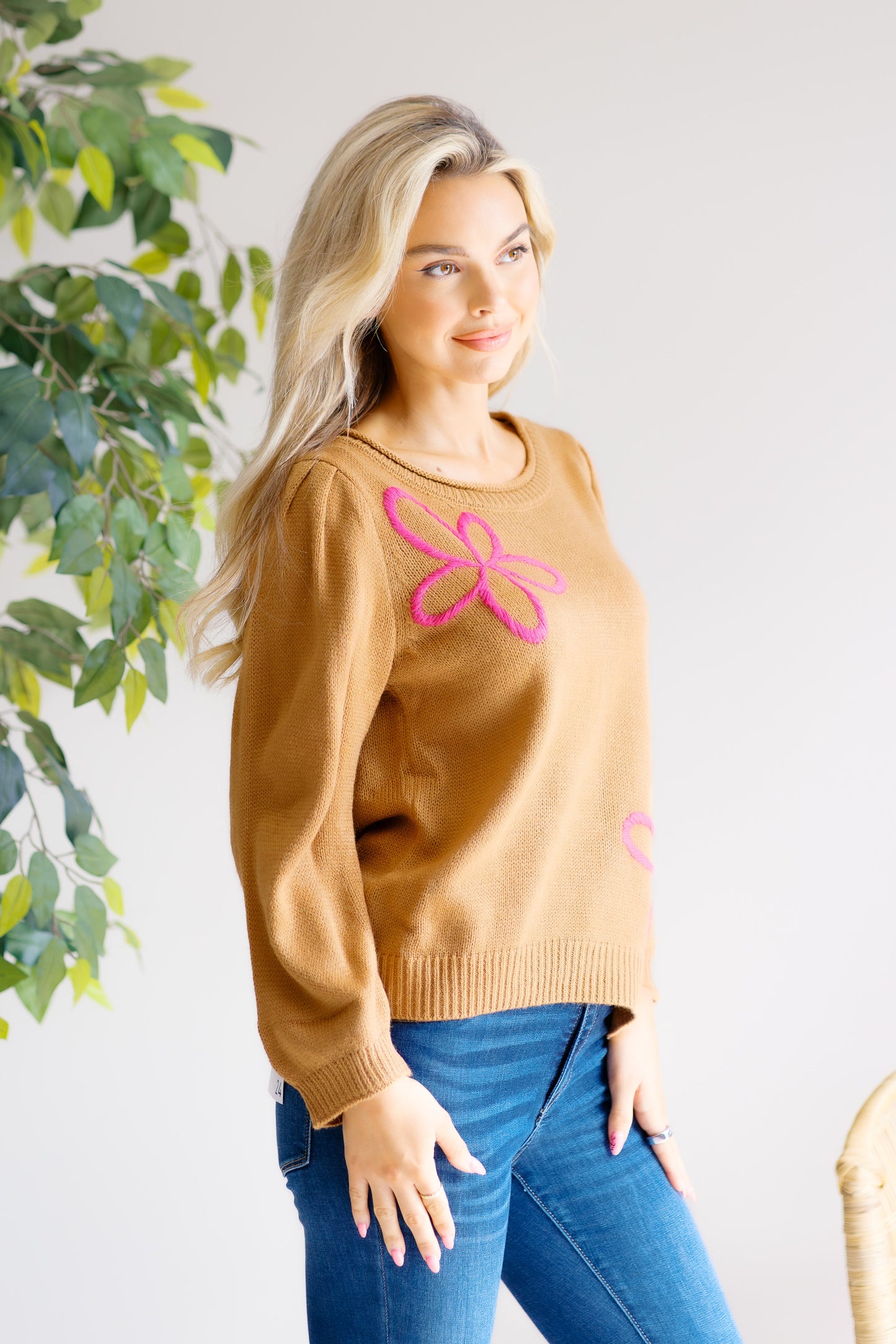 White Birch Falling for Florals Top