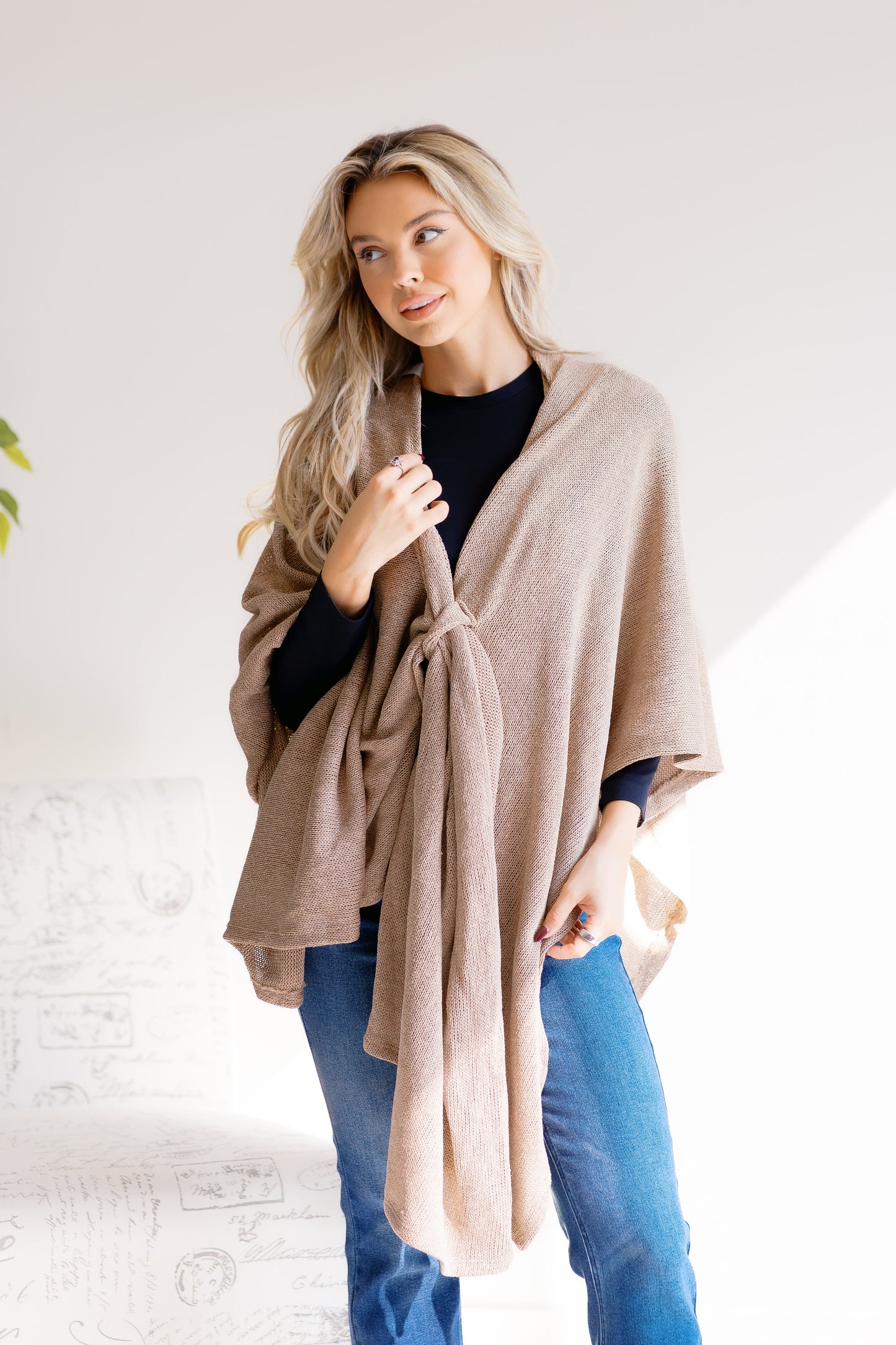 Dear Scarlett Latte Luxe Poncho