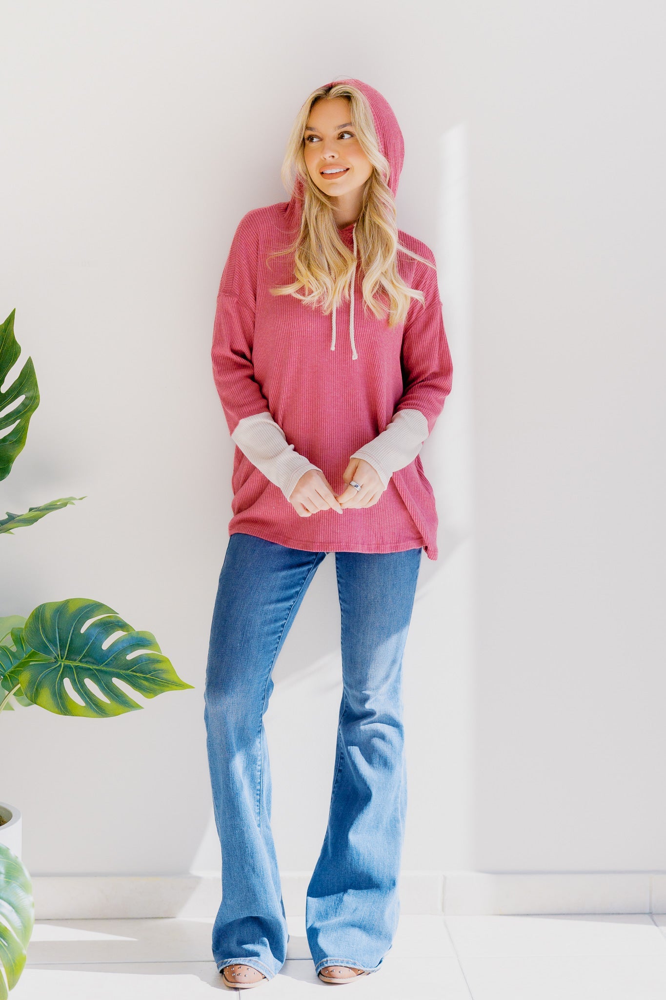 Sew In Love Blush Veil Thumbhole Hoodie