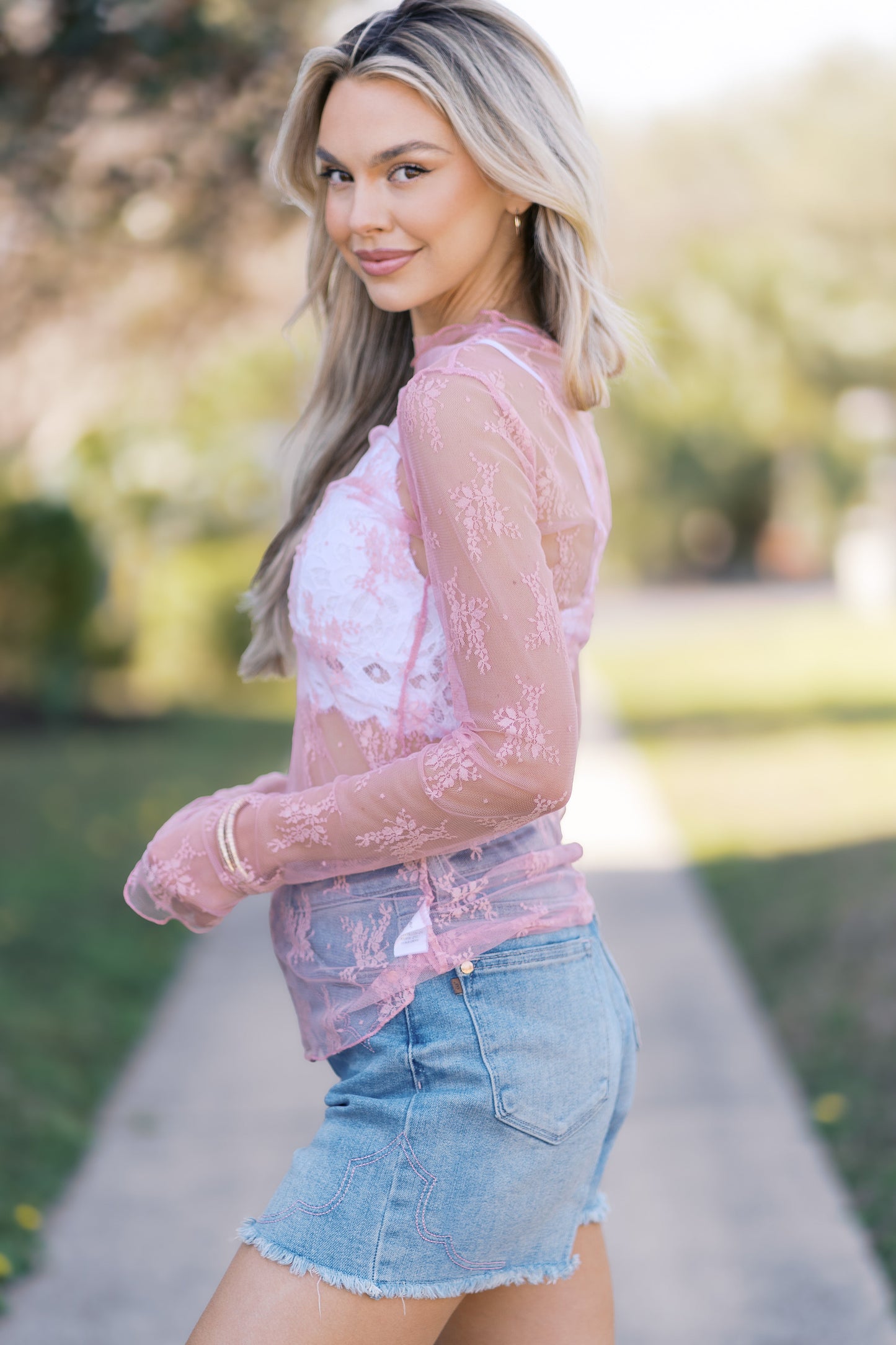 Sweet Genesis Pink Lace Embrace Top