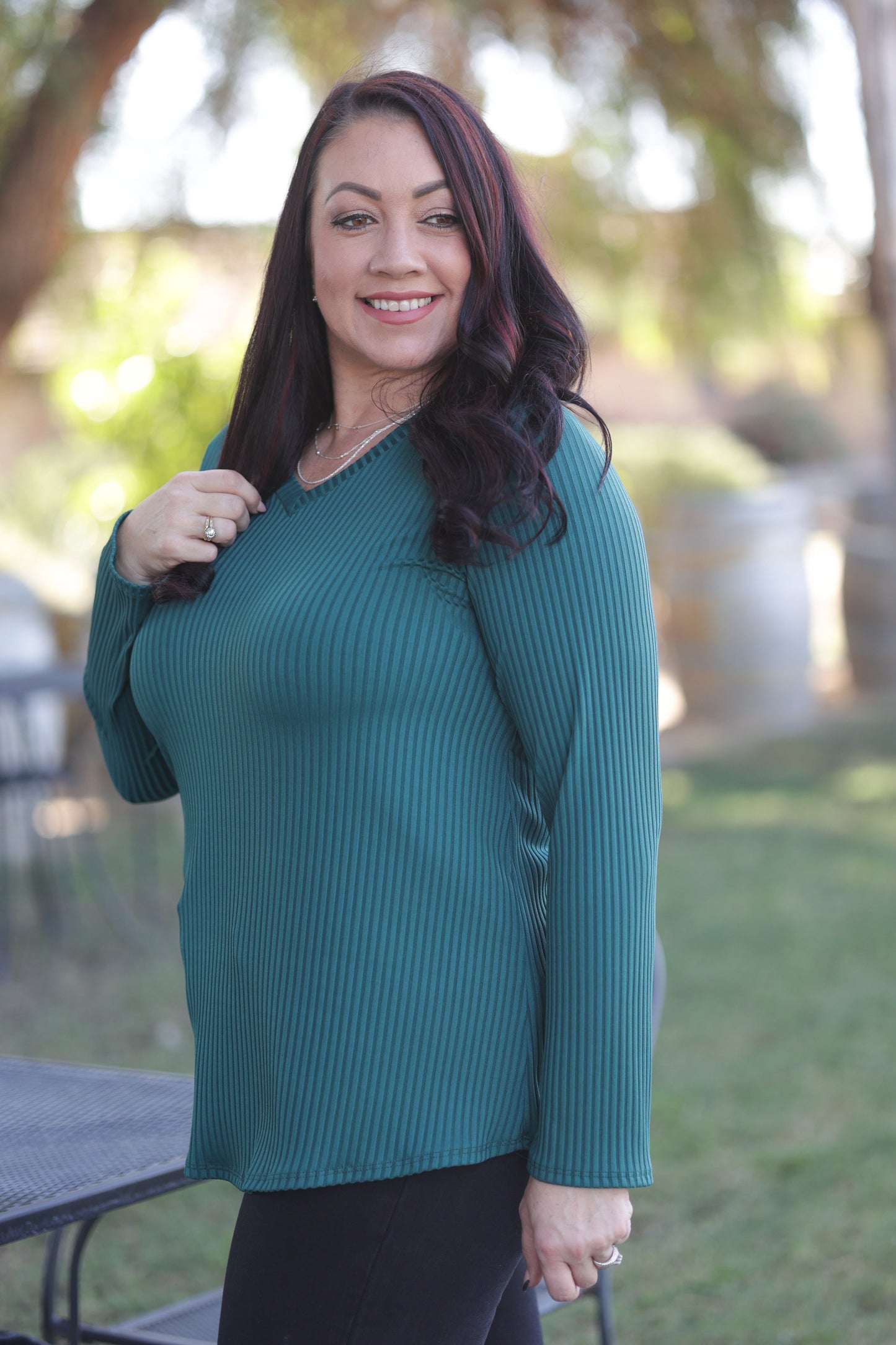 Now N Forever Subtly Striped Long Sleeve Top