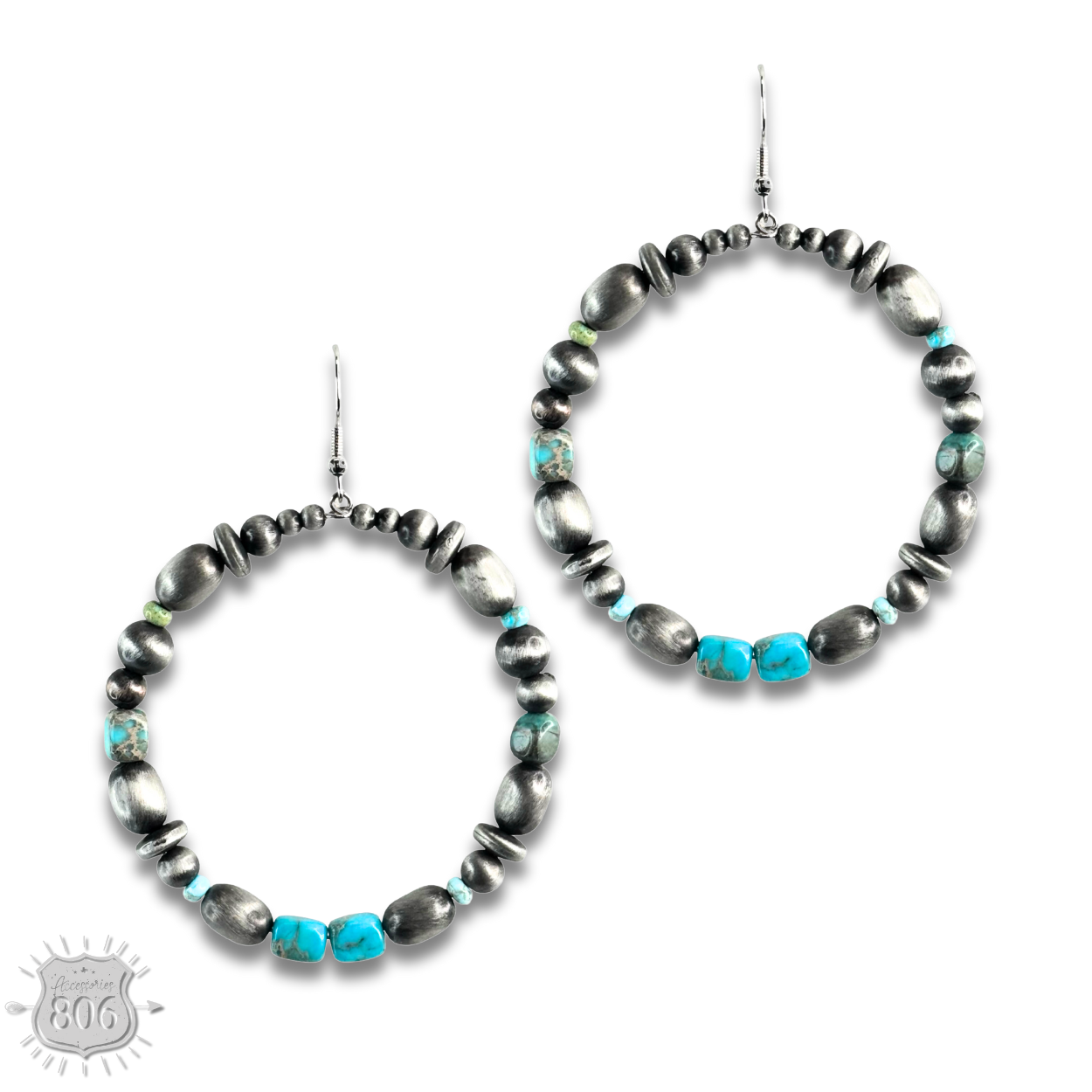 Accessories 806 Western burnished bead circle earring
