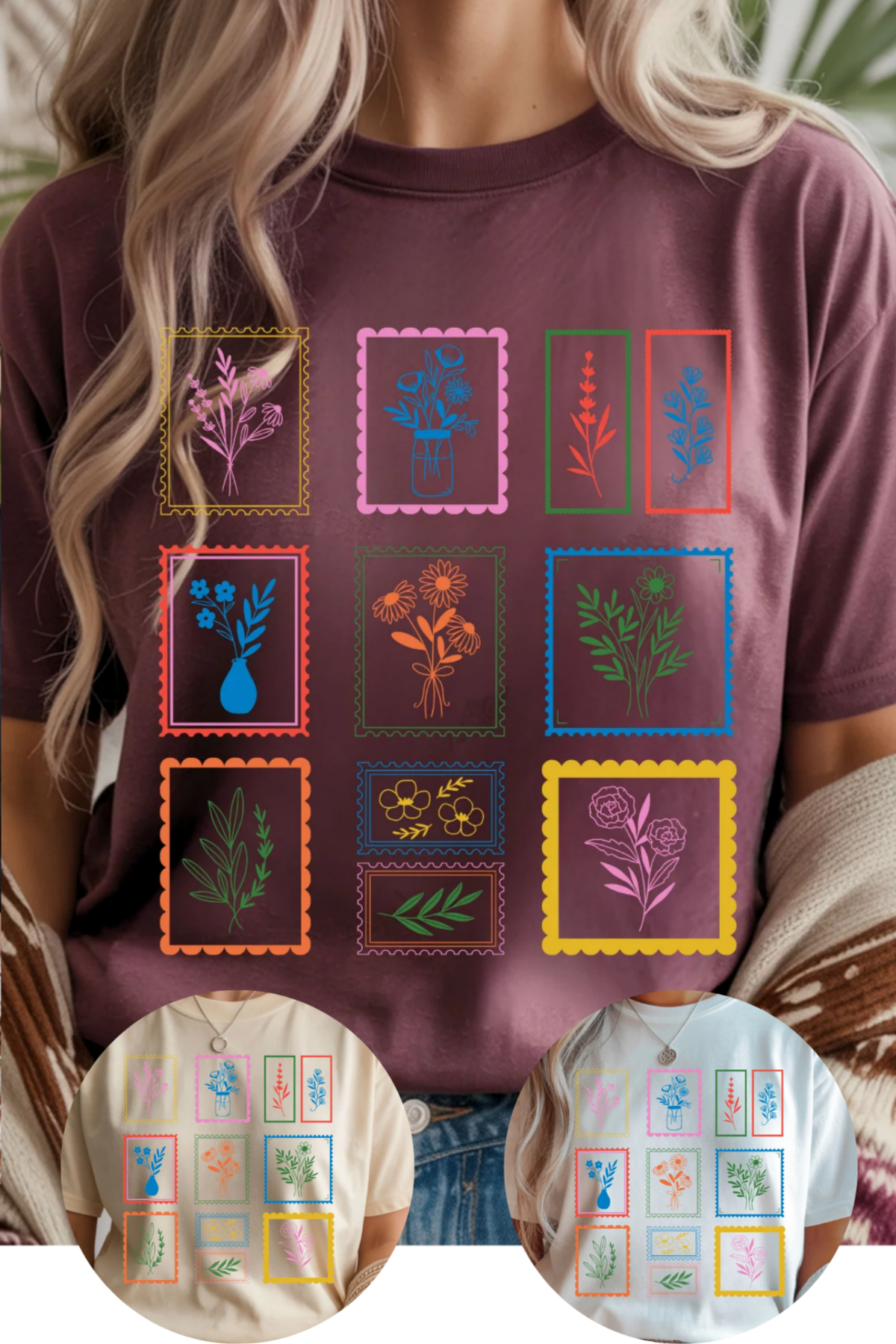 Floral Stamps Graphic Tee