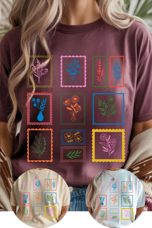 Floral Stamps Graphic Tee