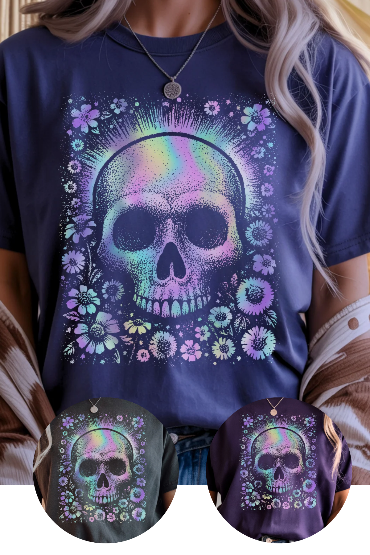 Holographic Skulls Tee Shirt