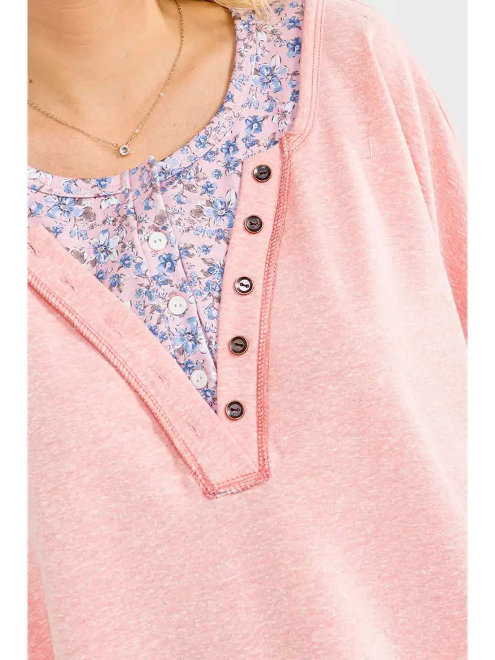 7th Ray Blush Meadow Layered Top