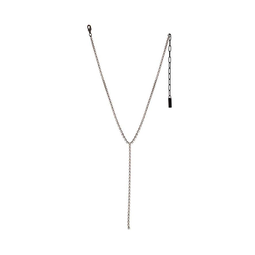 Tova Kassandra Necklace in Gunmetal & Clear