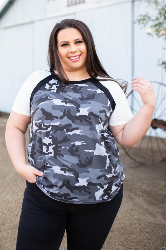 Sew In Love Camouflage In Darkness Short Sleeve Raglan