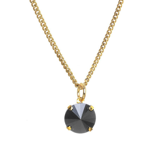 Tova Talia Antique Gold Plated Brass Pendant Necklace-Jet