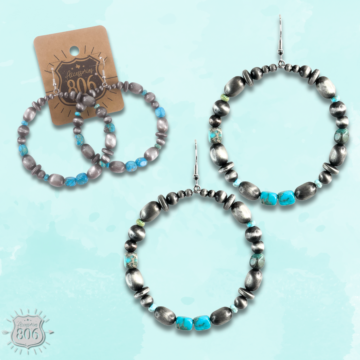 Accessories 806 Western burnished bead circle earring