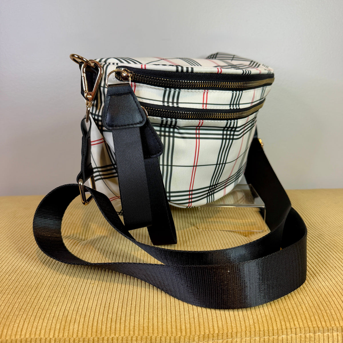 The Roni Nylon Crossbody - plaid