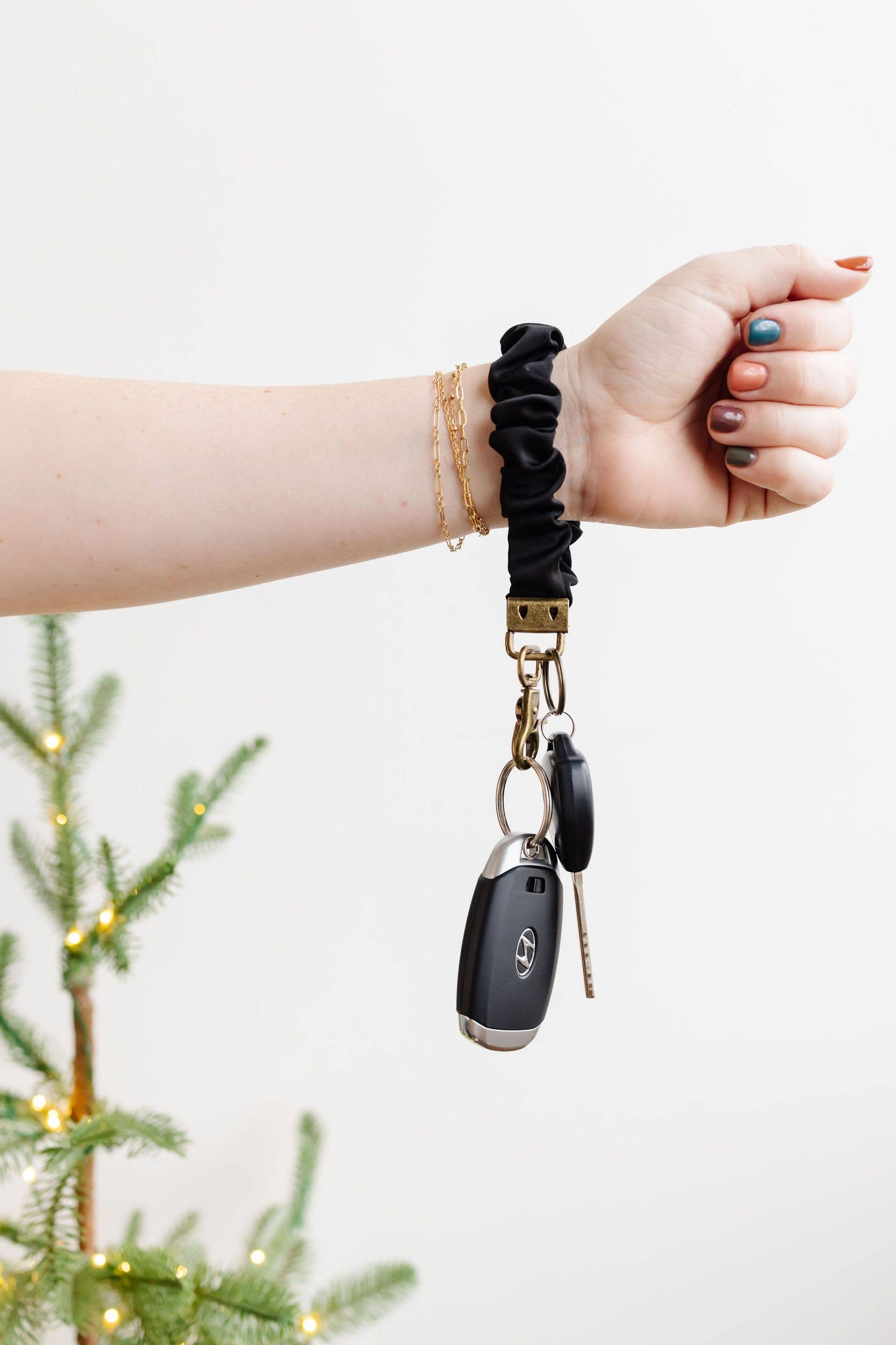Andi Black Luxe Scrunchie Keychain