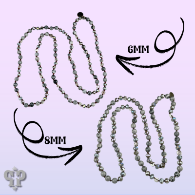 Pink Panache Gray mixed bead knotted layering necklace