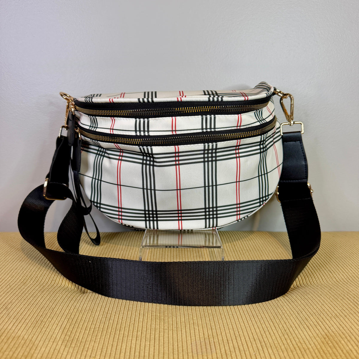 The Roni Nylon Crossbody - plaid