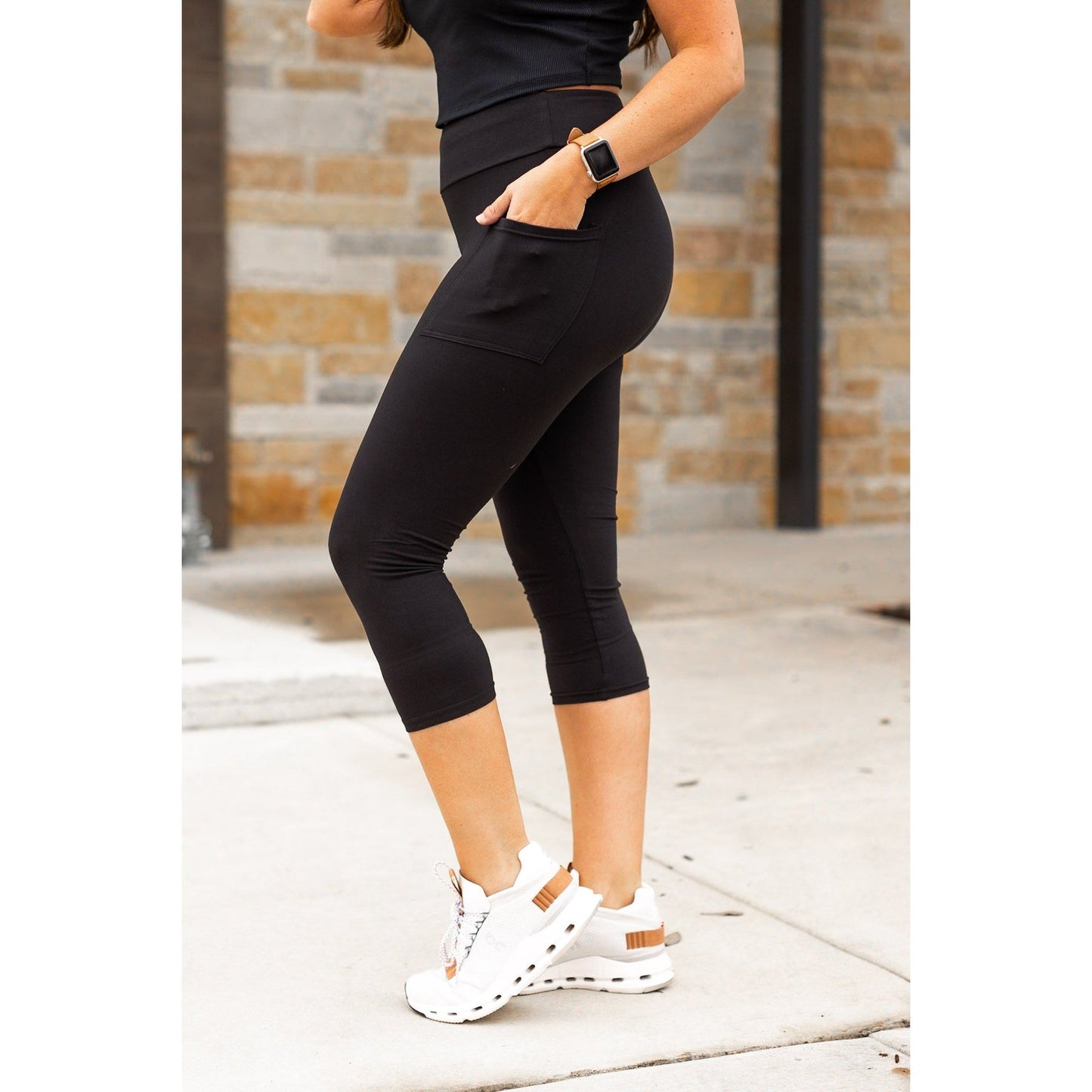 Black CAPRI with POCKETS  - Luxe Leggings by Julia Rose®