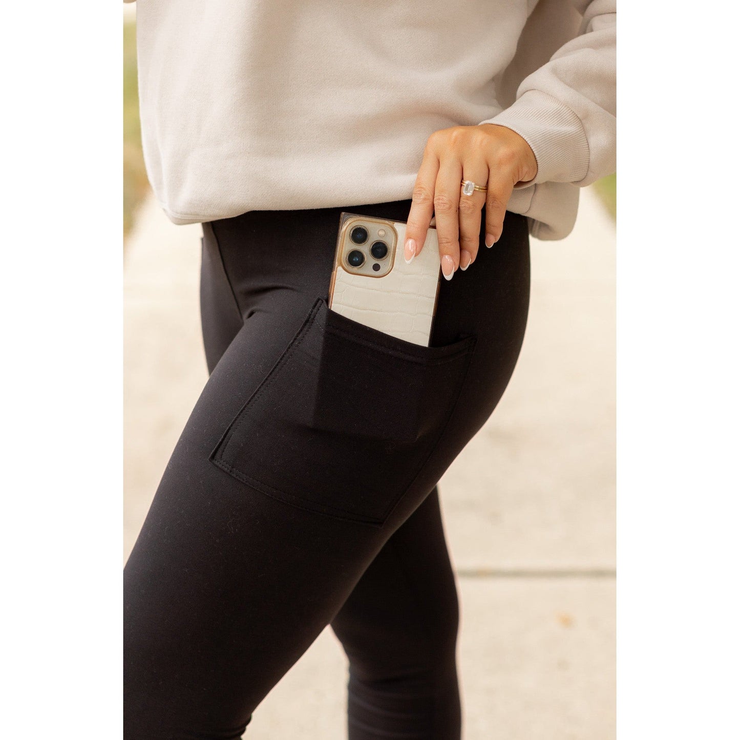 BLACK FULL-LENGTH Leggings with POCKET  - Luxe Leggings by Julia Rose®