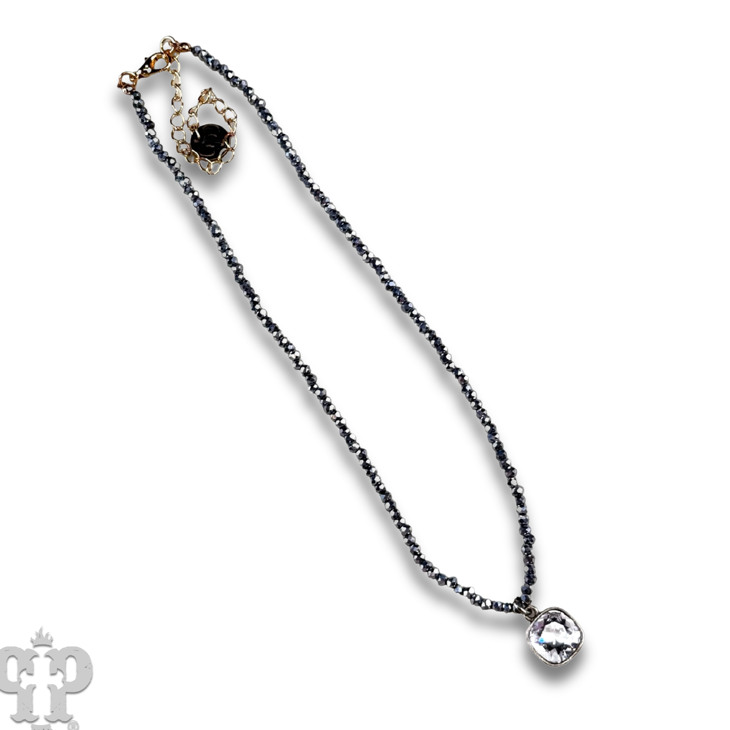 Pink Panache Austrian square crystal bead necklace, 10mm
