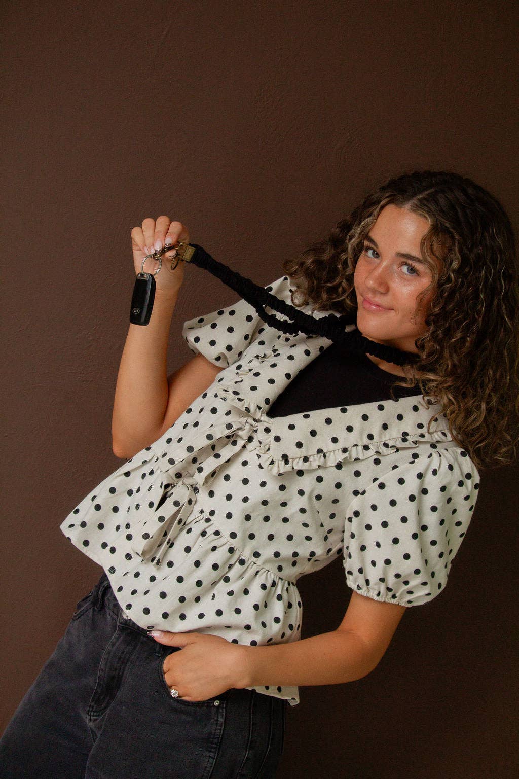 Andi Midnight Ruffle Lanyard