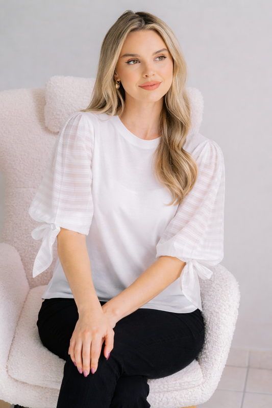 Oddi Duchess Tie Sleeve Top