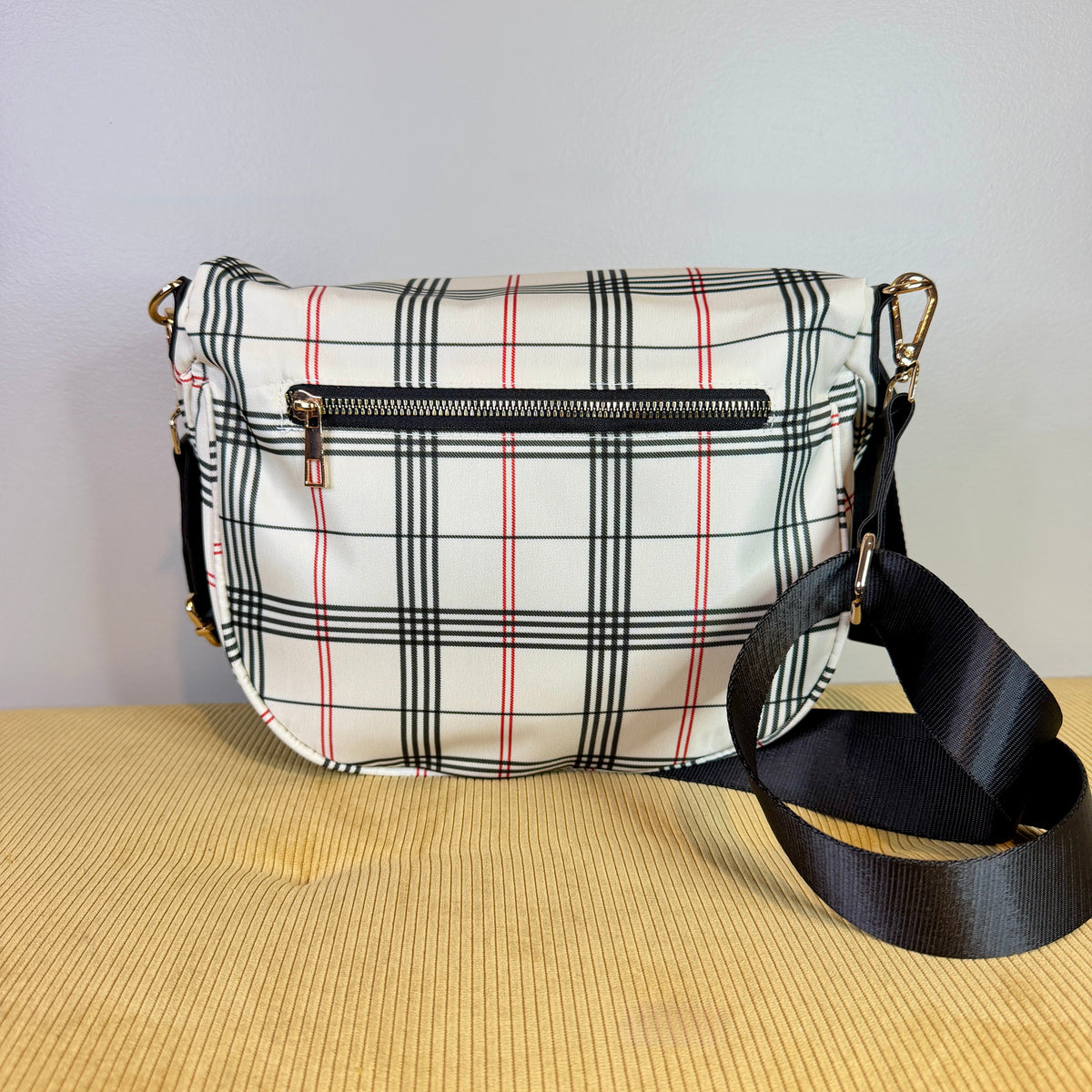 The Roni Nylon Crossbody - plaid