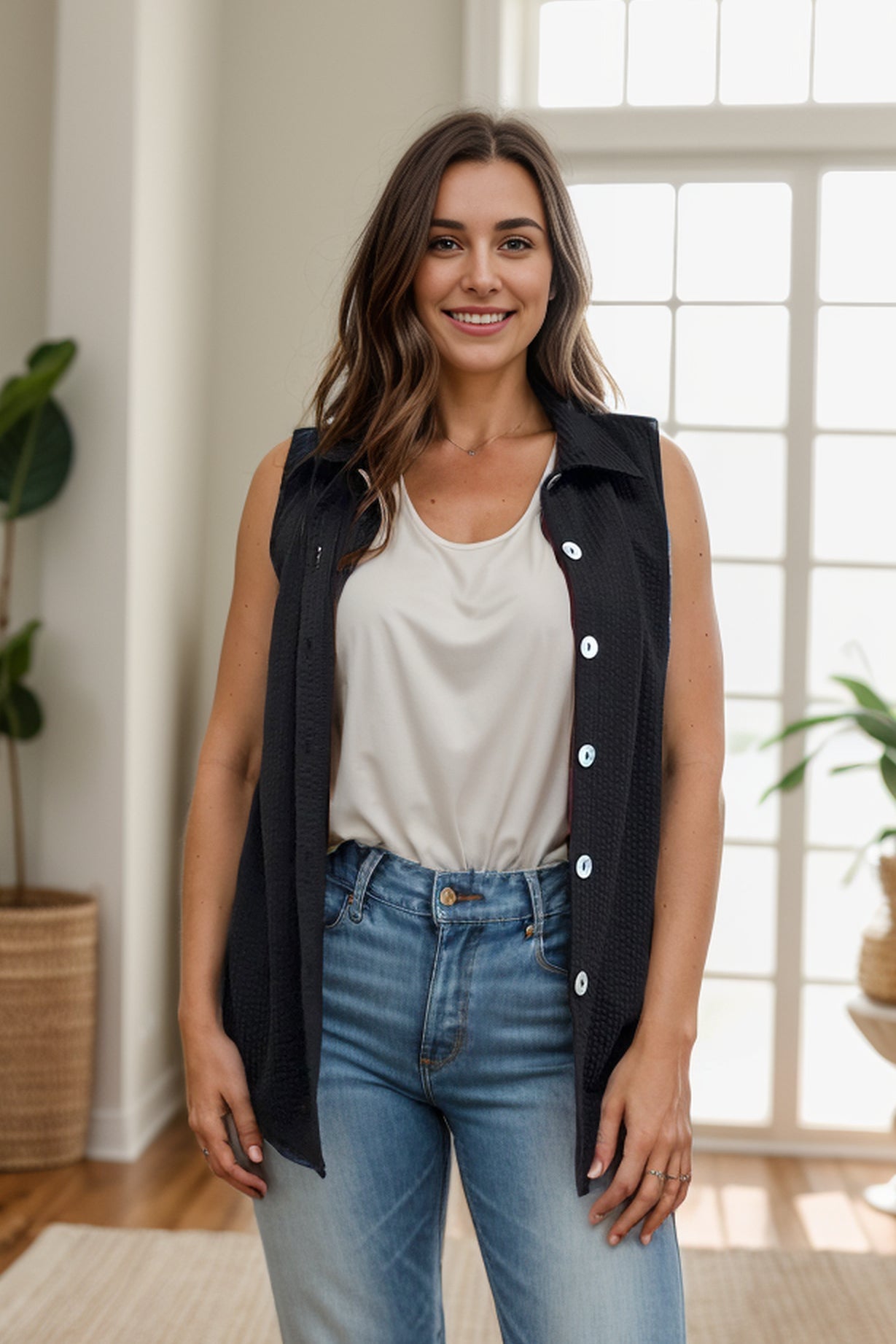 Heimish A Little Extra - Sleeveless Button Down